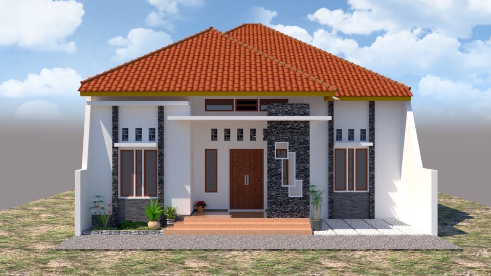 3D & Perspektif - Jasa Desain 3D Arsitektur Rumah Tinggal, Perumahan, Ruko, Eksterior dan Interior - 3