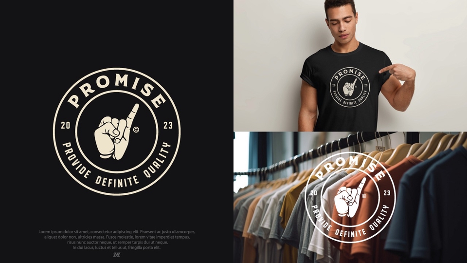 Desain logo dengan konsep "Promise to provide definite quality", dengan simbol jari telunjuk dan kelingking saling mengait. Desain logo cocok untuk perusahaan, komunitas, dan brand lainnya.