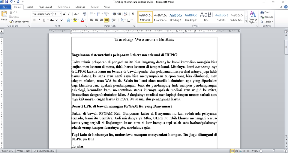 Pengetikan Umum - JASA TRANSKRIP AUDIO/VIDEO TO TEXT - 4