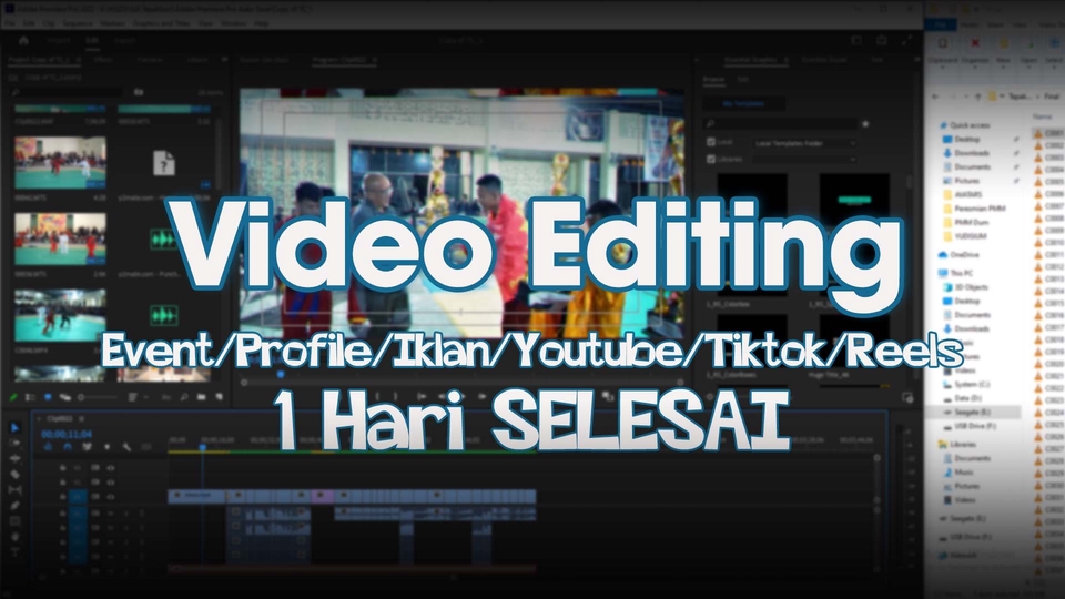 Video Editing - Video Editing Acara, Youtube, IG, FB, Tiktok (Adobe Premiere Pro, After Effect) - 1