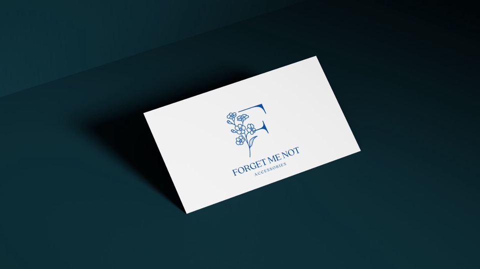 รับออกแบบโลโก้ Forget Me Not Minimal โลโก้ดอกไม้ สไตล์เรียบหรู ดูแพง ออกแบบโลโก้ร้านค้า