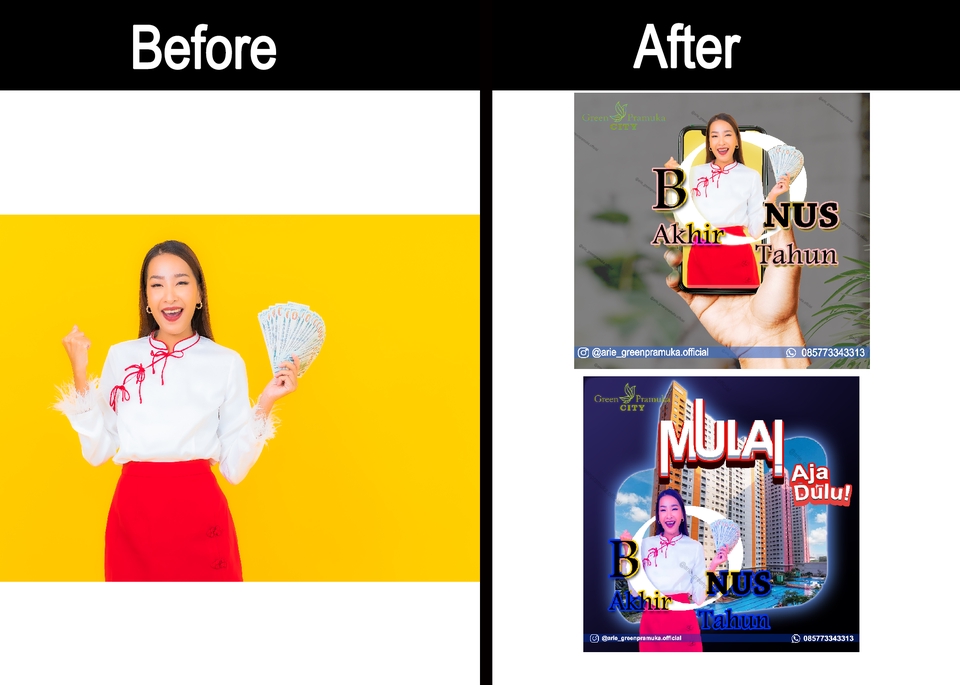 Edit Gambar & Photoshop - Jasa konten Sosial Media IG/FB TerMurah! Mulai 30 rban/5 gambar include revisi - 4