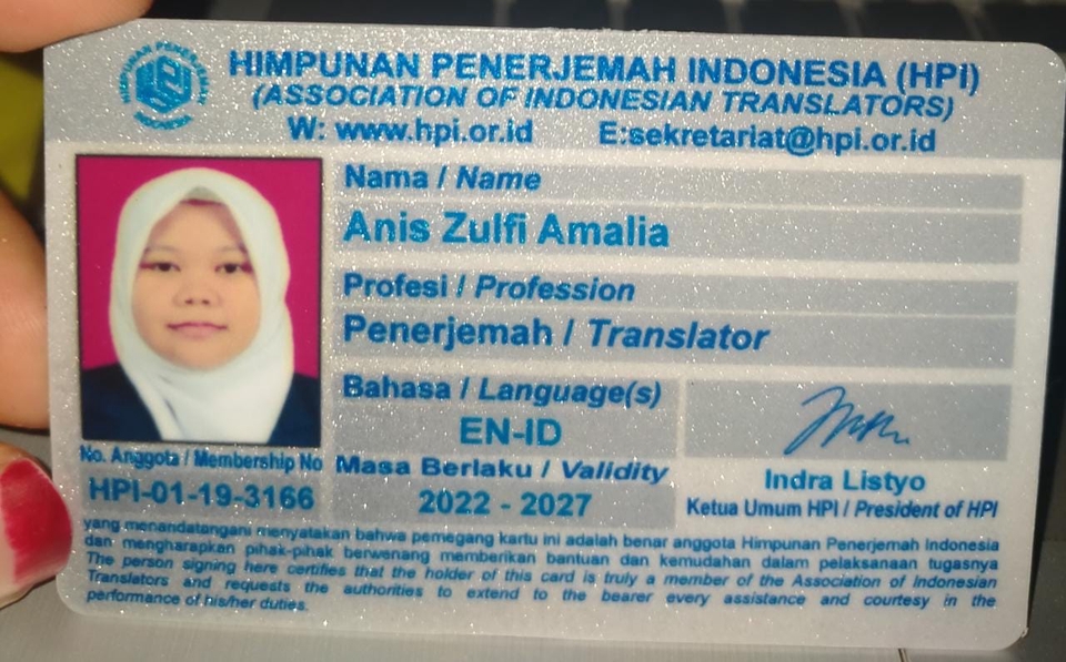 Penerjemahan - Professional English-Indonesian Translator (vice versa) | Anggota Penuh HPI - 2