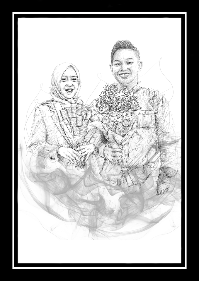 Gambar Potret - Edit foto Scribble Art Unik & Cepat (1 Hari Jadi) - 9