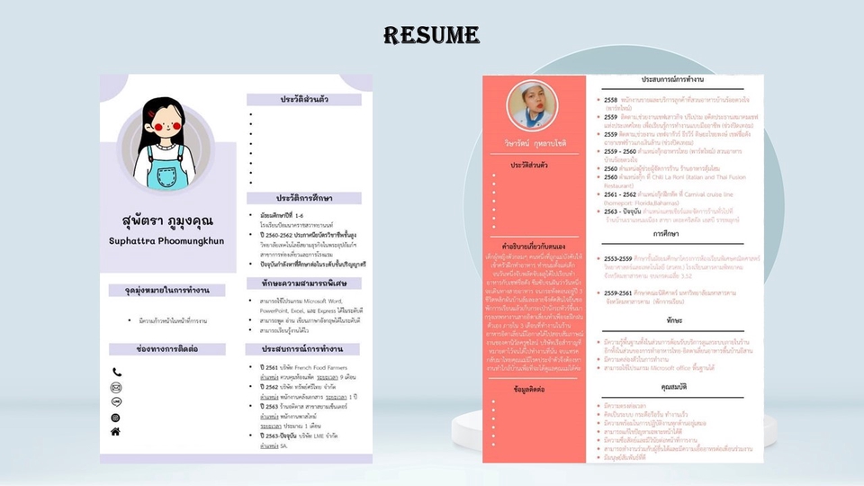 Portfolio & Resume - รับทำ Portfolio/Resume สำหรับสอบเข้าเรียนต่อหรือสมัครงาน - 4