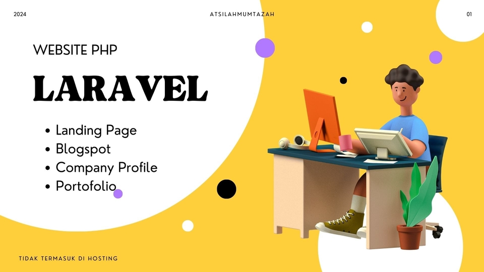 Jasa pembuatan website Laravel untuk Landing Page, Blogspot, Company Profile, dan Portofolio.