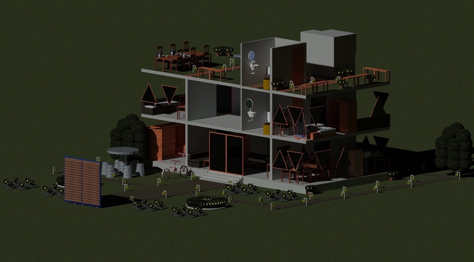 3D Perspective - รับขึ้น 3D บ้าน หอพัก ห้องน้ำ ห้องครัว ร้านค้า - 3