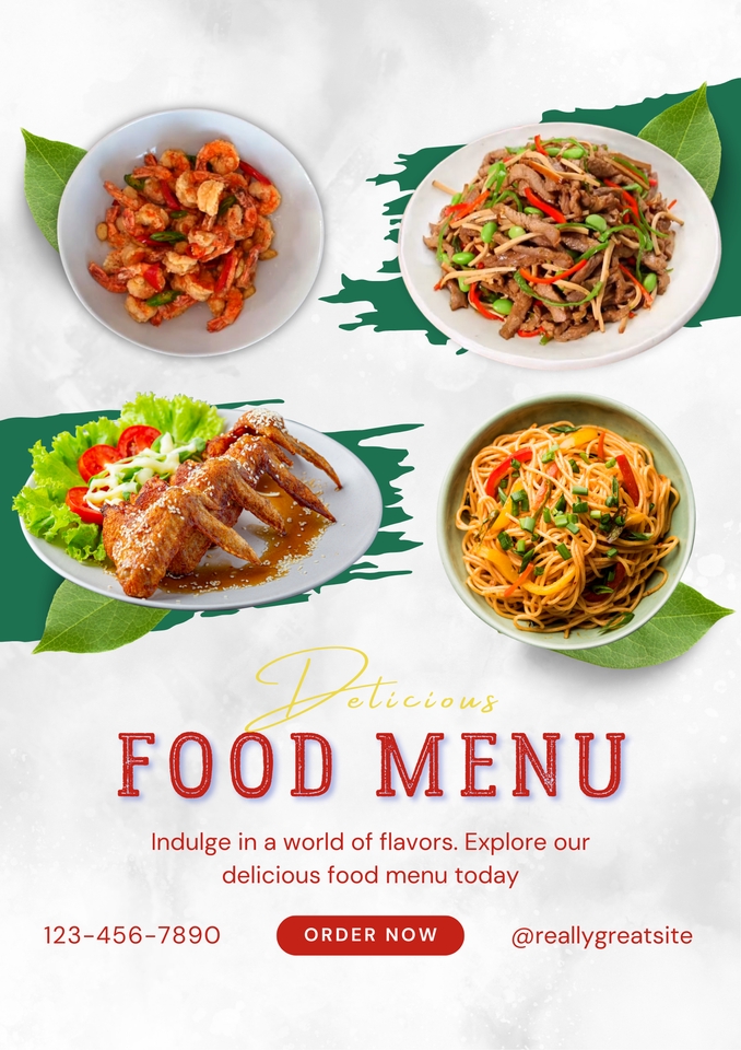 Desain menu makanan lezat dengan berbagai pilihan menu makanan, minuman, dan makanan penutup. Dapatkan layanan desain menu profesional dan berkualitas.