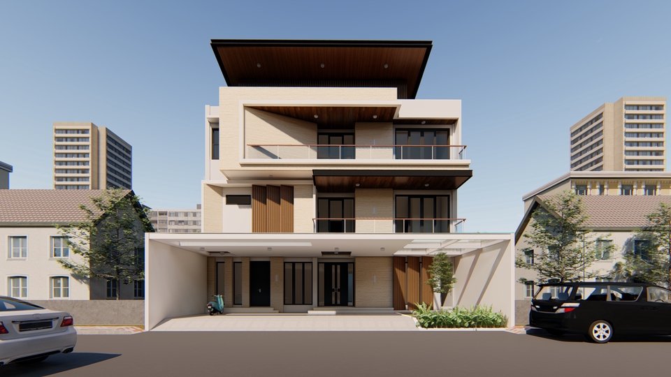3D & Perspektif - Desain Rumah Bangunan Lengkap (Denah, 3D Eksterior dan Gambar Kerja) - 6