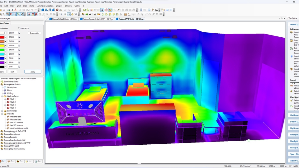 3D & Perspektif - Simulasi Penerangan Ruangan (DiaLux Software) - 1
