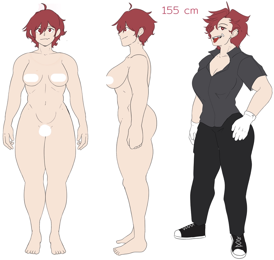 ออกแบบตัวละครหญิง 3 แบบ สไตล์ญี่ปุ่น 155 ซม. รับออกแบบตัวละคร 3d