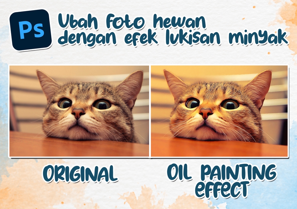 Edit Gambar & Photoshop -  Set Seni Dinding Gallery Hewan Dengan Efek Lukisan Minyak - 2