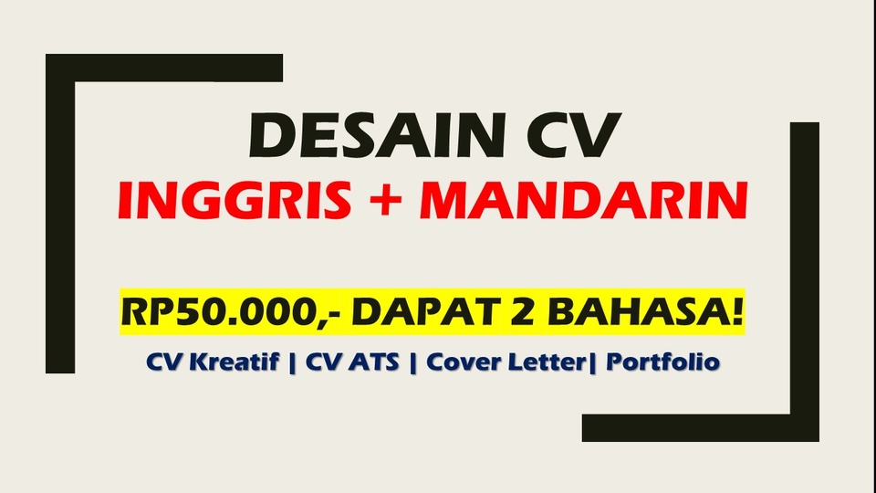 Portfolio & Resume - Desain CV 3 Bahasa, 1 Hari Jadi - 1