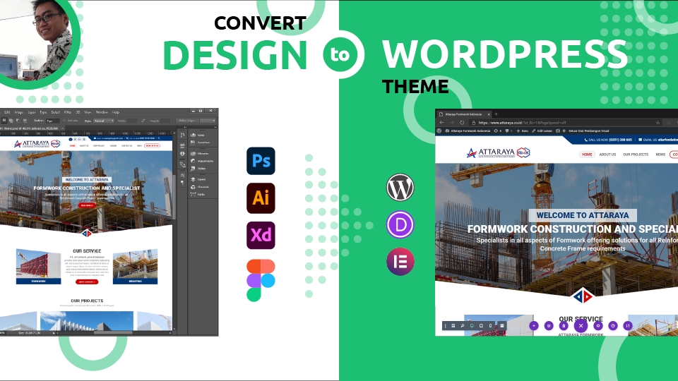 Web Development - Convert Design Figma, PSD ke Wordpress Elementor, Divi, 3 Hari Jadi - 1