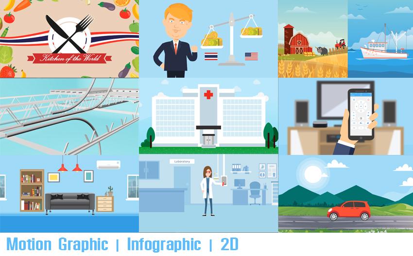 รับทำ motion graphic อินโฟกราฟิก ภาพเคลื่อนไหว สำหรับงานนำเสนอ เหมาะสำหรับใช้ในการนำเสนอข้อมูล ผลงาน สินค้า บริการ สร้างความน่าสนใจ ดึงดูดสายตา