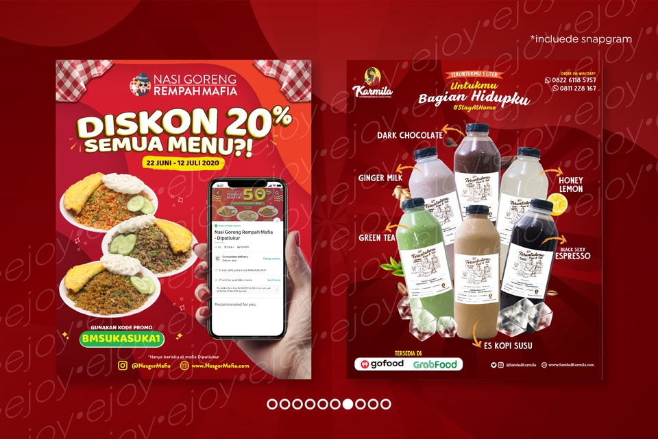 Banner Online - Sosial Media Food and Beverage Feed Desain untuk Instagram Termasuk Story - 8