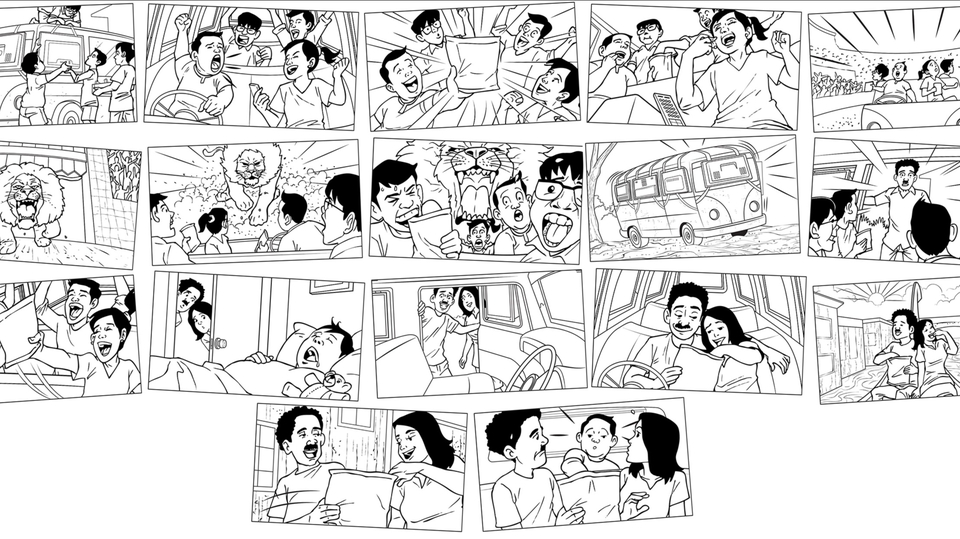 Jasa Pembuatan Storyboard untuk Proyek Visual Anda - Storyboard Hitam putih