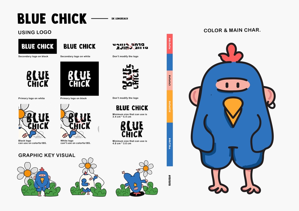 ออกแบบ Logo Guide Mascot สีประจำแบรนด์ ตัวการ์ตูน