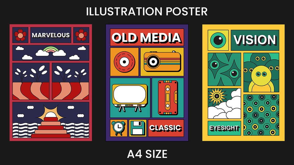 Gambar dan Ilustrasi - Desain Poster Ilustrasi, Cocok Untuk Jadi Hiasan Di Dalam Ruangan - 4