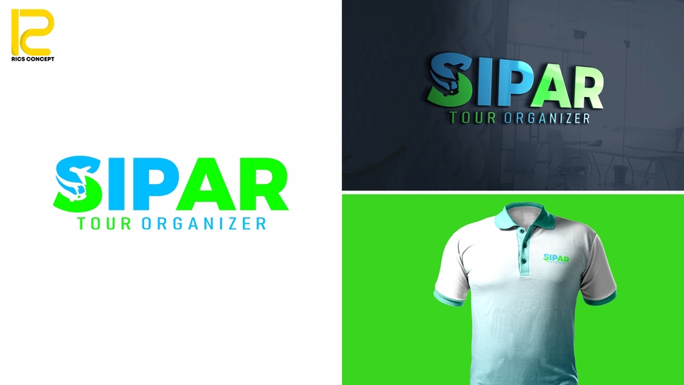 Desain logo Sipar, perusahaan jasa tour organizer.
