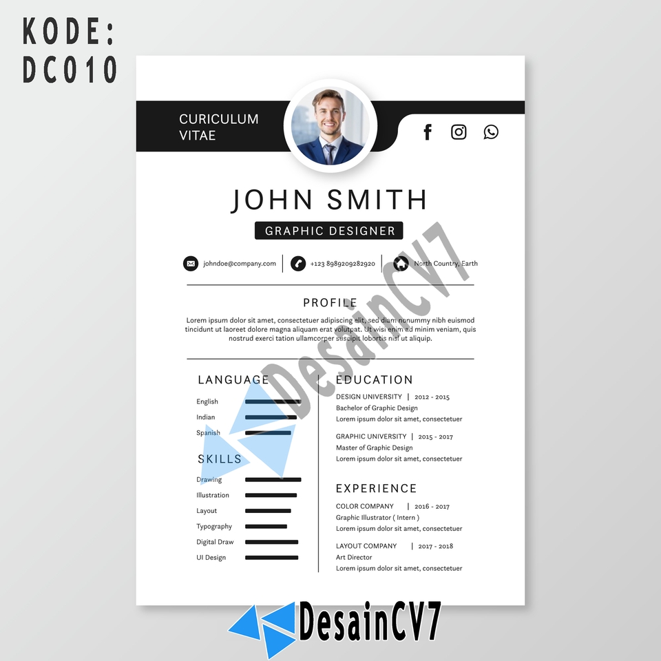 Portfolio & Resume - Desain Curriculum Vitae (CV) Proses 1 Hari - 9