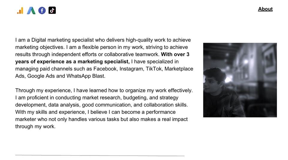 Jasa digital marketing profesional, berpengalaman dalam mengelola iklan Facebook, Instagram, TikTok, dan Marketplace.