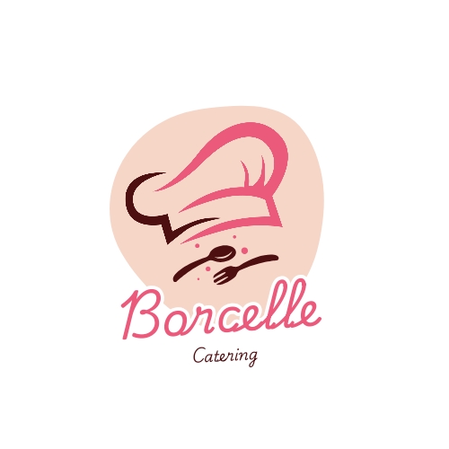 Jasa desain logo restoran Barcelle Catering dengan desain logo koki yang kreatif