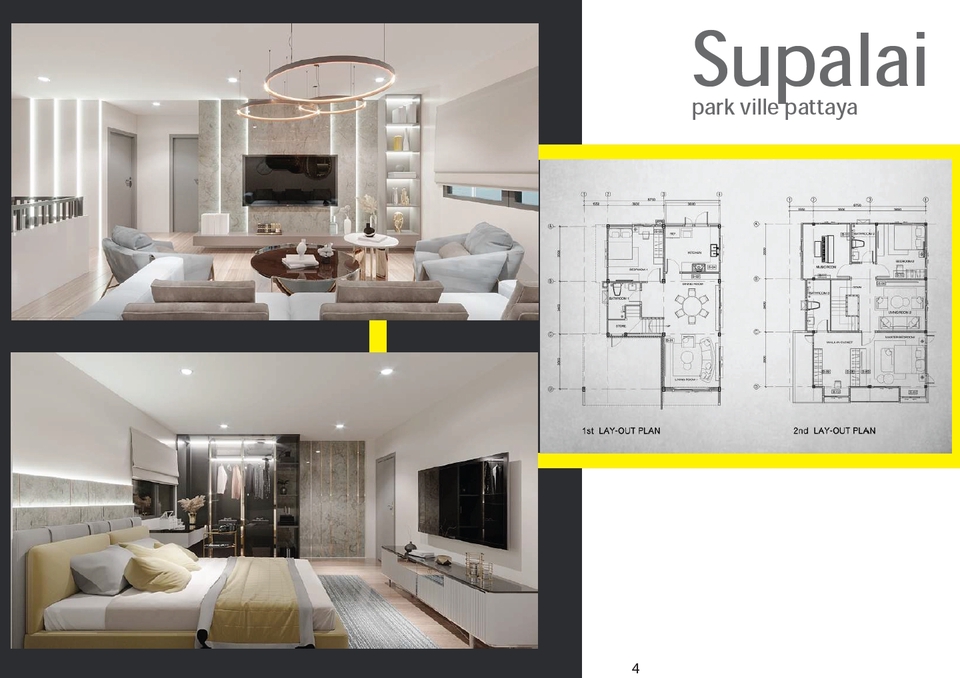 ออกแบบบ้าน3D perspective สุขุมวิท พัทยา