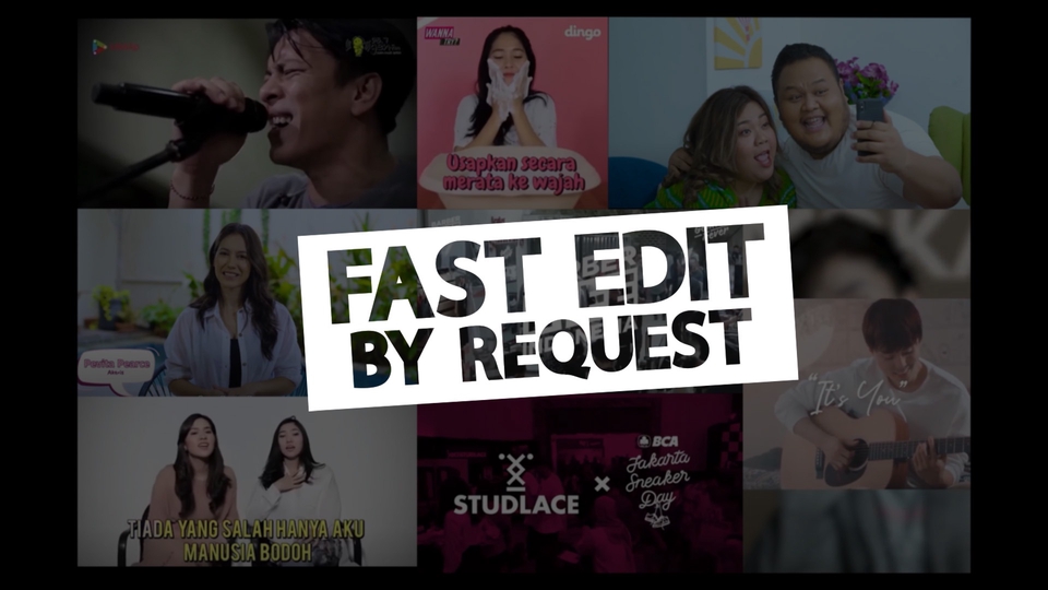 Jasa edit video profesional dan cepat, pengeditan video berkualitas tinggi, harga jasa editing video murah dan terjangkau, edit video youtube, vlog, dan lainnya.