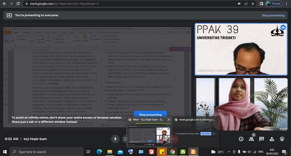 Belajar online bersama PPKAK 39 di Universitas Trisakti, Jakarta.