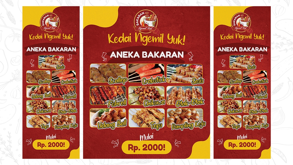 Digital Printing - Desain Promosi Makanan ( Banner Spanduk / Menu / Poster / X-Banner / Stiker ) - 3