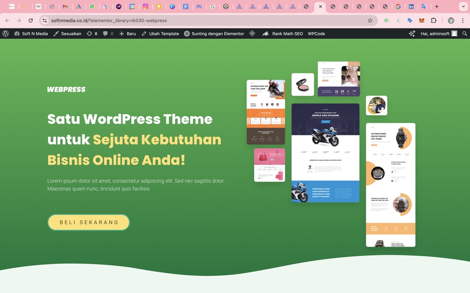 Jasa pembuatan website WordPress untuk bisnis online Anda. Template website dengan desain yang modern dan profesional untuk membantu meningkatkan penjualan online.