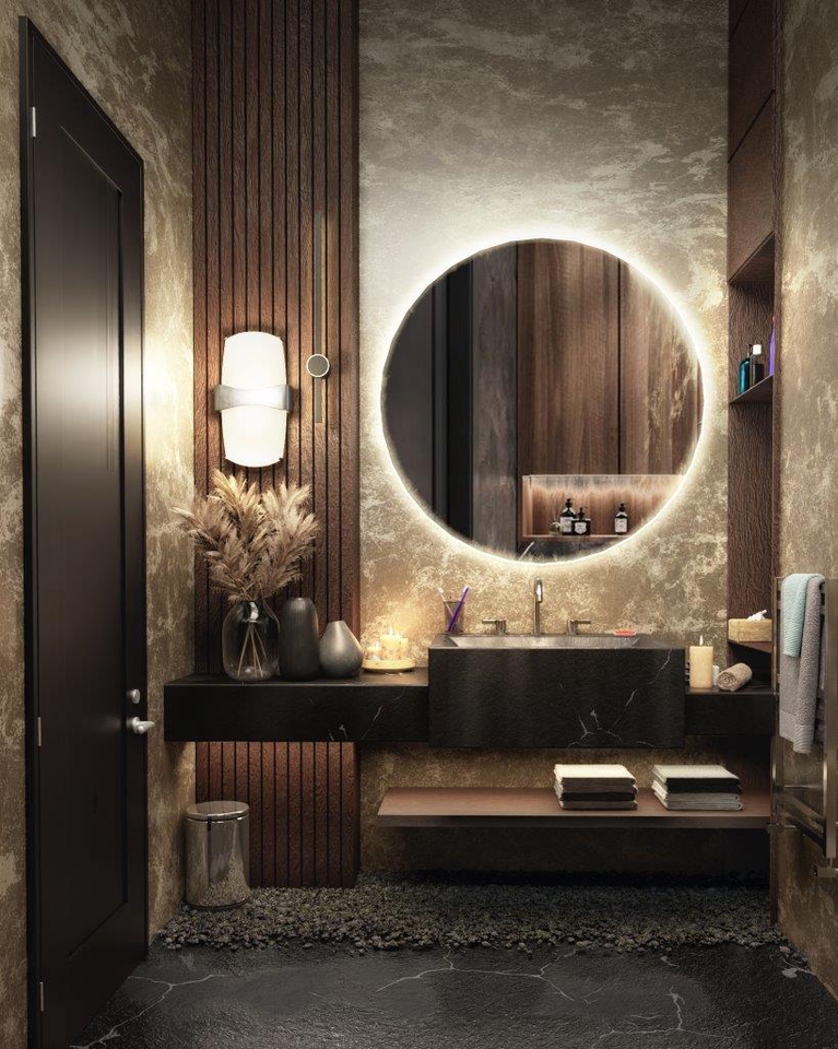 Jasa pembuatan video animasi 3d untuk desain interior kamar mandi dengan nuansa modern dan elegan.