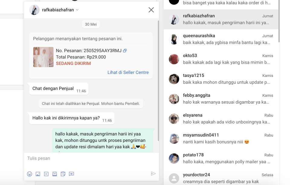 Jasa admin online shop Instagram; balas chat pelanggan; update status pengiriman; pengelolaan pesanan; layanan customer service