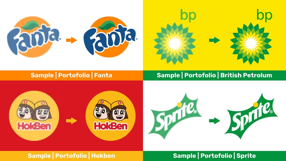 Jasa Ilustrasi Logo Fanta, Hokben, Sprite, British Petroleum