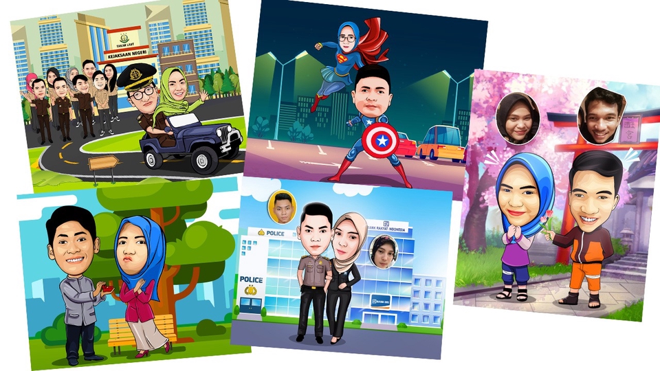 Jasa Pembuatan Karikatur Digital dan Manual - Jasa Editing Karikatur (Cocok Untuk Hadiah)