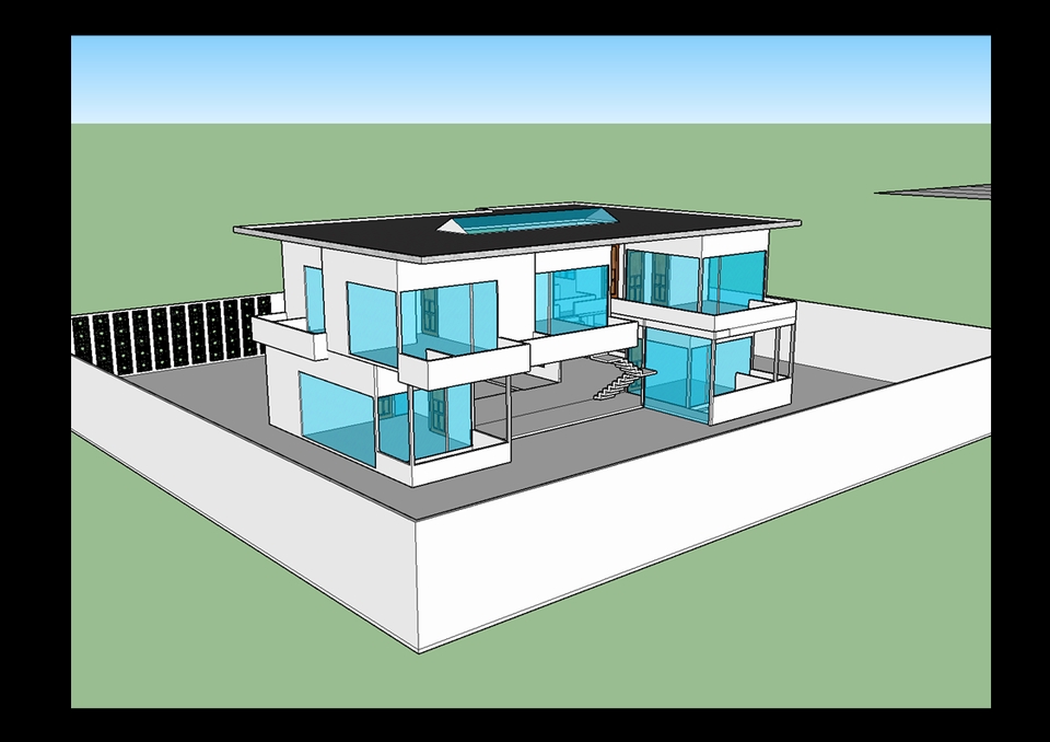 Jasa desain eksterior 3d rumah minimalis modern