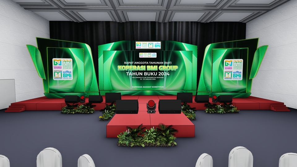 Jasa desain 3d untuk stand pameran, interior cafe minimalis dan desain interior rumah.