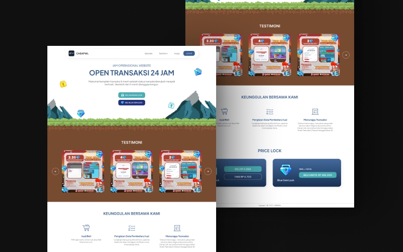 Desain web UI UX modern dengan contoh mockup untuk desain aplikasi mobile, landing page, website, dan tampilan user interface.