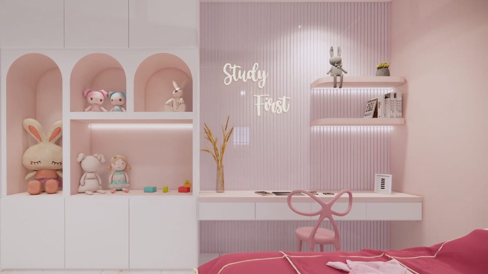 3D & Perspektif - Desain Interior & Furnitur 3D Render & Gambar Kerja (Rumah Hunian, Cafe, Office, dll) - 11