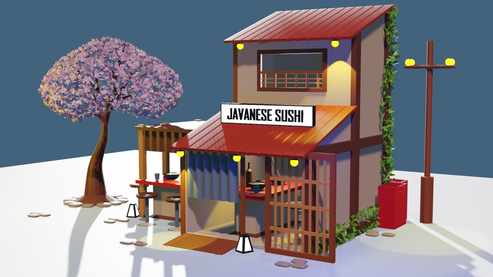Jasa desain 3d eksterior, desain bangunan 3d, render 3d bangunan, model 3d bangunan, desain cafe 3d, desain ruko 3d, desain warung 3d.