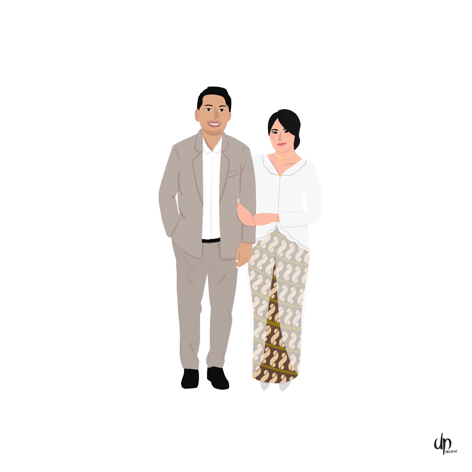 Gambar Potret - Ilustrasi Foto/Karakter (Photo/Character Illustration) - Half Body (Couple) - 10