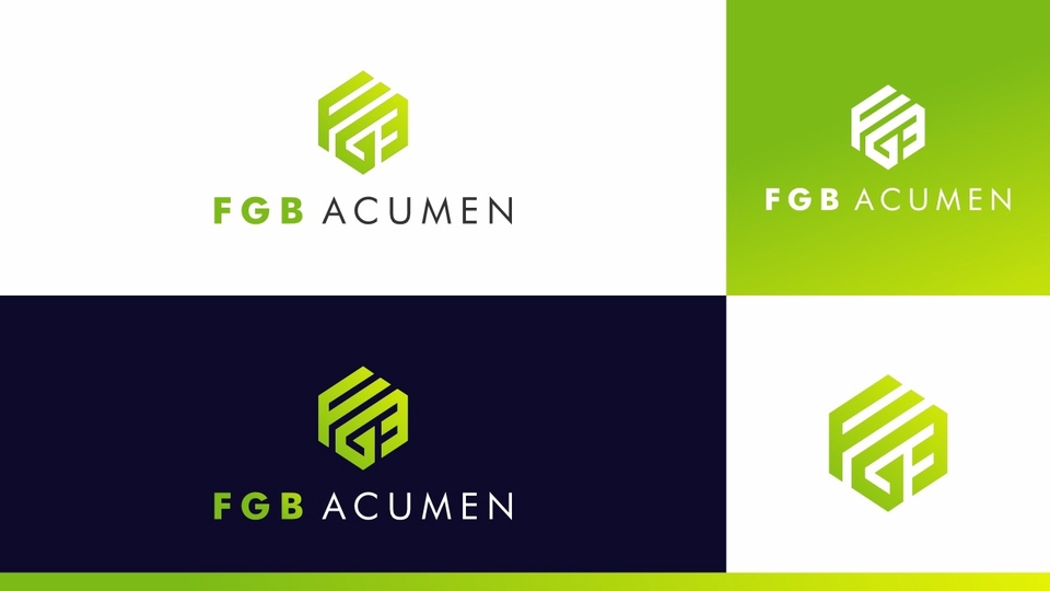 Desain logo perusahaan dengan nama FGB ACUMEN, logo dengan desain modern dan profesional.
