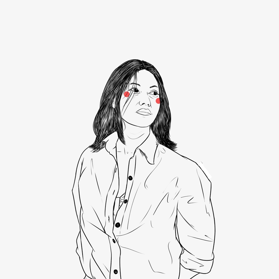 Jasa ilustrasi wanita dengan gaya simpel dan modern.