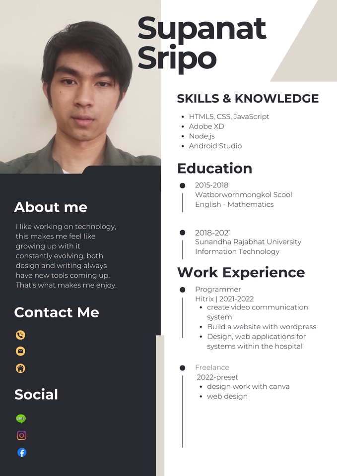 Portfolio & Resume - Portfolio / Resume & CV เรียนต่อ / สมัครงาน  (Thai/Eng) - 2