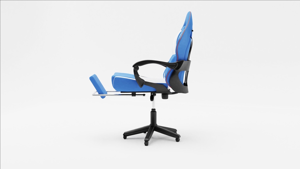 Jasa desain kursi 3D untuk ruang kerja minimalis.