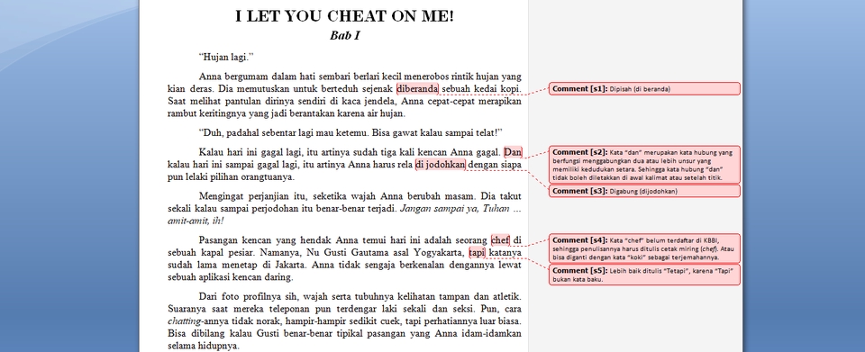 Proofreading - Jasa Editing dan Proofreading Cerpen - 3