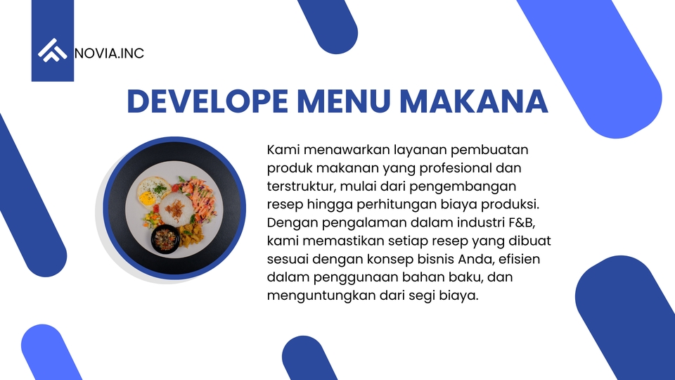Konsultan bisnis membangun startup membantu membangun bisnis Anda dengan membuat menu makanan yang menarik dan profesional.