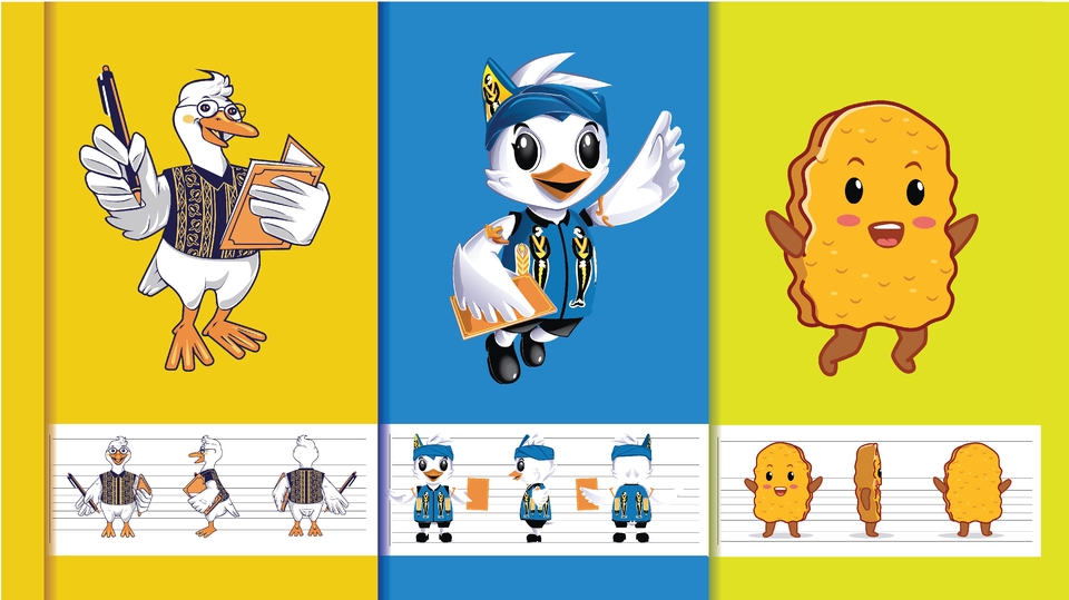 Jasa desain karakter kartun, desain maskot lucu, karakter hewan lucu, desain karakter game.