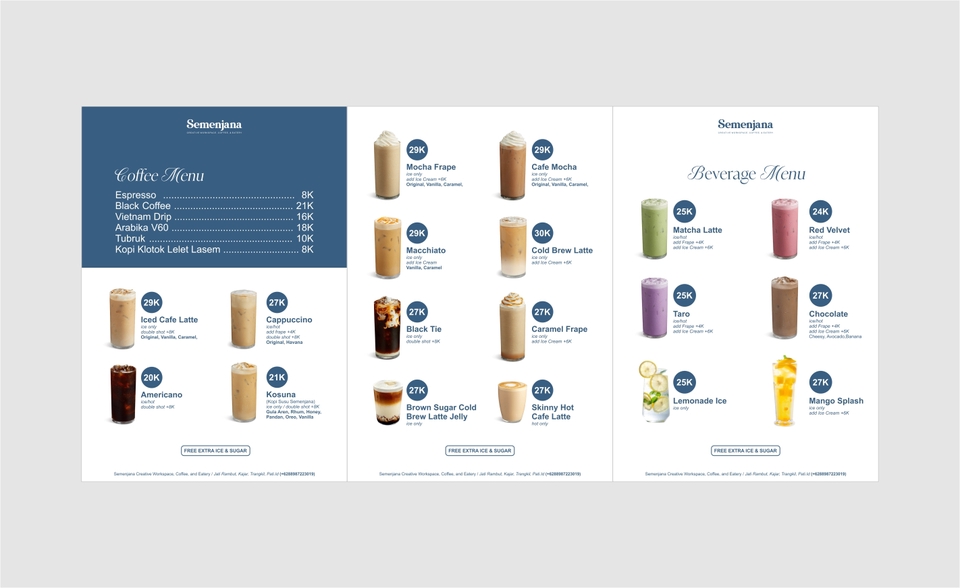 Digital Printing - Desain Aesthetic Menu Cafe/Coffeeshop/resto  - 2